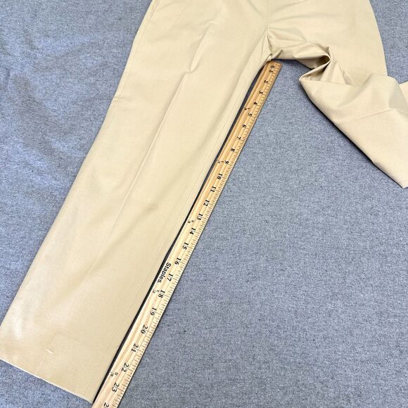 PIAZZA SEMPIONE WOMEN'S AUDREY BEIGE STRATCH STRAIGHT CROPPED PANTS Sz 4/IT 40 - Picture 8 of 16